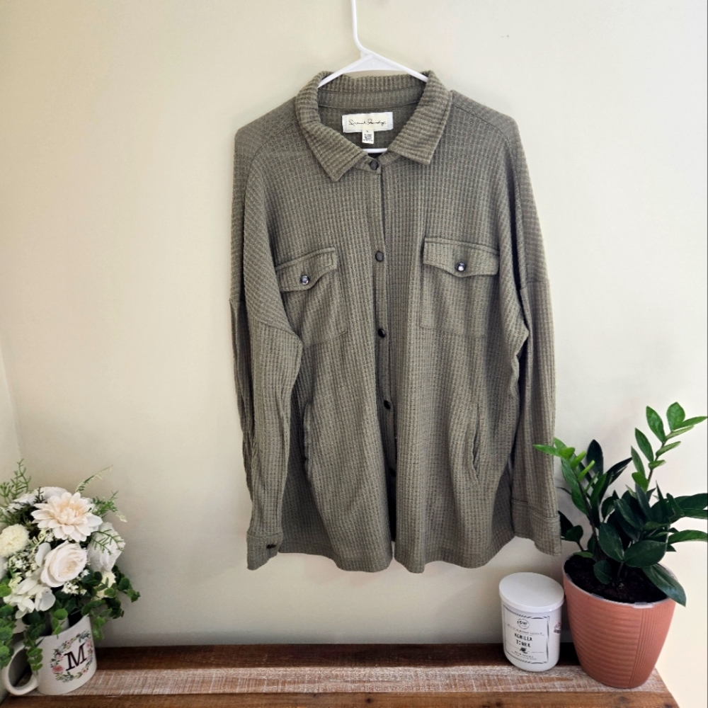 French Laundry Waffle Knit Button Down